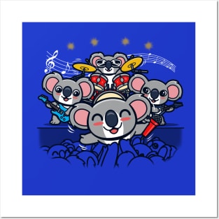 Cute Kawaii Koala Rock Band Concert Festival Spring Break Cartoon Posters and Art